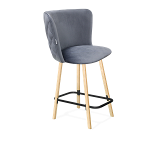 Полубарный стул SHT-ST36-3 / SHT-S94-1 (нейтральный серый/прозрачный лак/черный муар) в Южно-Сахалинске