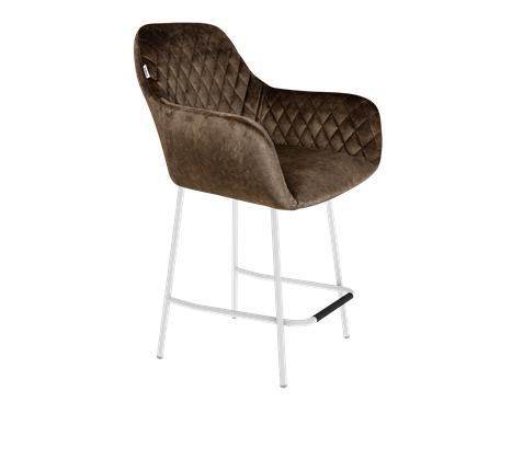 Полубарный стул SHT-ST38 / SHT-S29P-1 (кофейный трюфель/белый муар) в Южно-Сахалинске - изображение