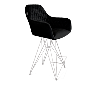 Полубарный стул SHT-ST38 / SHT-S66-1 (ночное затмение/хром лак) в Южно-Сахалинске