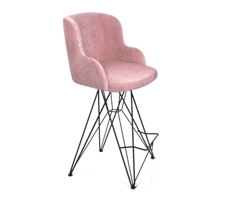 Полубарный стул SHT-ST39 / SHT-S66-1 (пыльная роза/черный муар) в Южно-Сахалинске - изображение