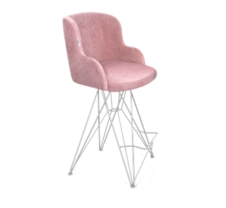 Полубарный стул SHT-ST39 / SHT-S66-1 (пыльная роза/хром лак) в Южно-Сахалинске - предосмотр