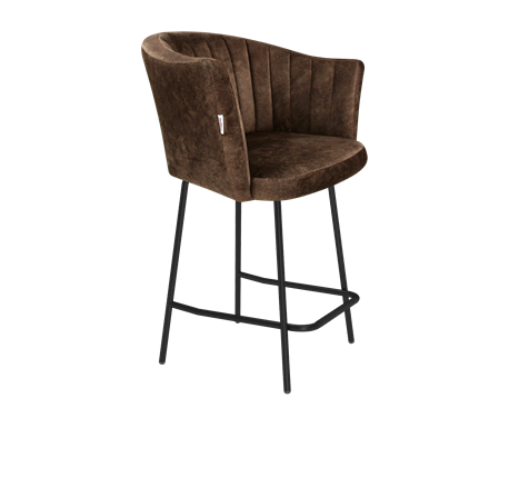 Полубарный стул SHT-ST42-1 / SHT-S29P-1 (кофейный трюфель/черный муар) в Южно-Сахалинске - изображение