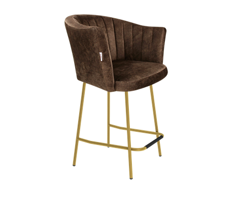Полубарный стул SHT-ST42-1 / SHT-S29P-1 (кофейный трюфель/золото) в Южно-Сахалинске - изображение