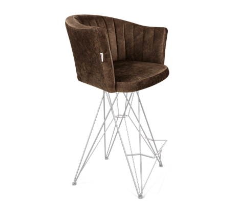 Полубарный стул SHT-ST42-1 / SHT-S66-1 (кофейный трюфель/хром лак) в Южно-Сахалинске - изображение