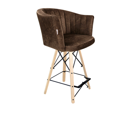 Полубарный стул SHT-ST42-1 / SHT-S80-1 (кофейный трюфель/прозрачный лак/черный) в Южно-Сахалинске - изображение