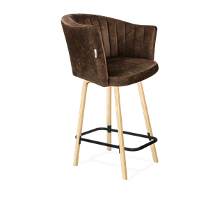 Полубарный стул SHT-ST42-1 / SHT-S94-1 (кофейный трюфель/прозрачный лак/черный муар) в Южно-Сахалинске - предосмотр