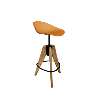 Барный стул SHT-ST19/S92 (оранжевый/брашированный коричневый/черный муар) в Южно-Сахалинске