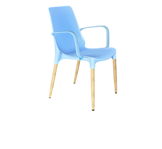 Обеденный стул SHT-ST76/S424-С (голубой/светлый орех) в Южно-Сахалинске