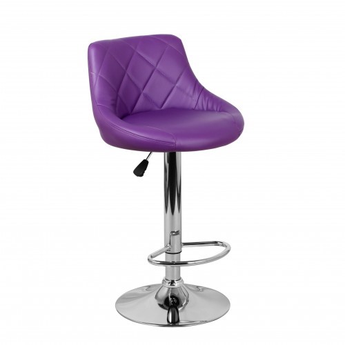 Барный стул Комфорт с мягкой спинкой WX-2396 экокожа фиолетовый в Южно-Сахалинске - изображение 1