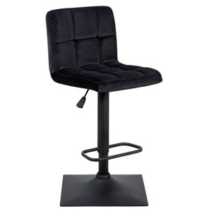 Барный стул Курт с мягкой спинкой WX-2320 велюр черный в Южно-Сахалинске - предосмотр