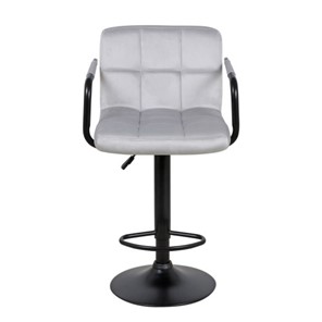Барный стул ПАРКЕР АРМ WX-2319 велюр светло-серый в Южно-Сахалинске - предосмотр