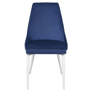 Дизайнерский стул Лорд СРП-071 Эмаль белая Веллюто темно-синий в Южно-Сахалинске - предосмотр