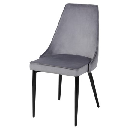Мягкий дизайнерский стул Лорд СРП-071 Эмаль черная Веллюто серый в Южно-Сахалинске - изображение