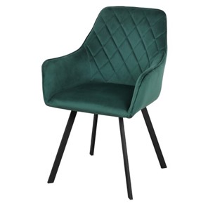 Стул-кресло мягкий Мадрид СРП-056 эмаль черная Веллюто темно-зеленый в Южно-Сахалинске