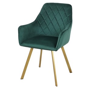 Стул-кресло мягкий Мадрид СРП-056 эмаль голд веллюто темно-зеленый в Южно-Сахалинске