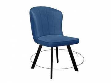 Обеденный стул 219 поворотный, микровелюр B8 blue, ножки черные в Южно-Сахалинске