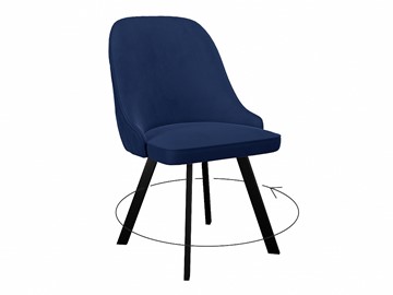 Обеденный стул 266 поворотный, микровелюр K17 синий, ножки черные в Южно-Сахалинске