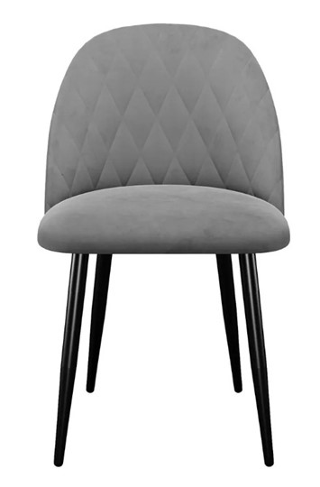 Обеденный стул 302, микровелюр B22 grey, ножки черные в Южно-Сахалинске - изображение 1