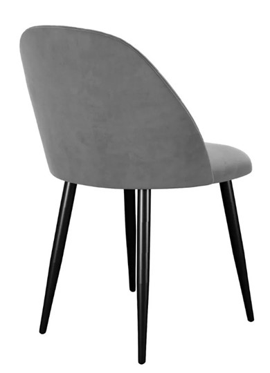 Обеденный стул 302, микровелюр B22 grey, ножки черные в Южно-Сахалинске - изображение 3