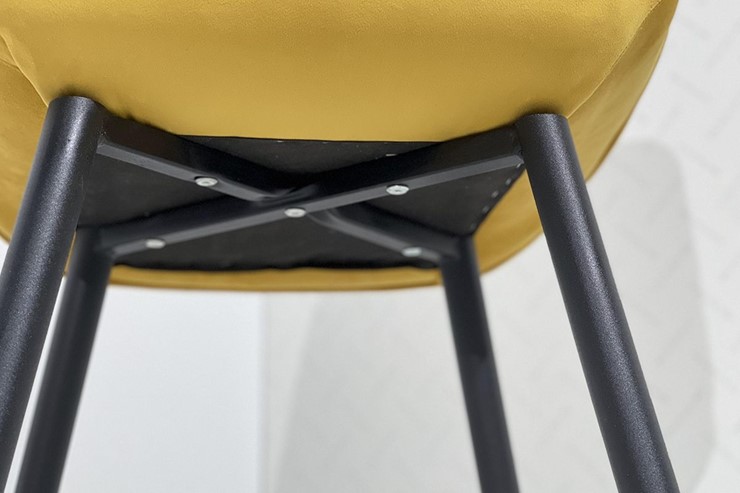 Кухонный стул Лари, желтый (велюр)/черный в Южно-Сахалинске - изображение 2