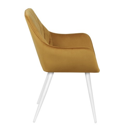 Обеденный стул Мюнхен СРП-256 Эмаль белая Веллюто горчичный в Южно-Сахалинске - изображение 3