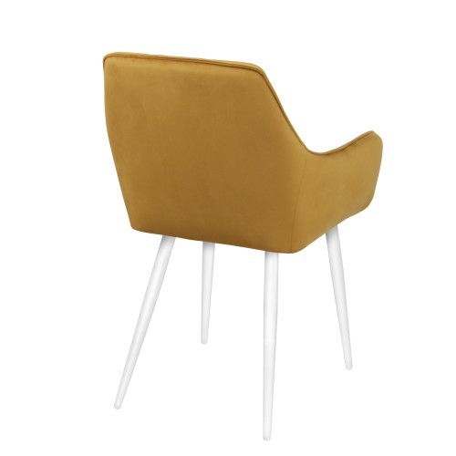 Обеденный стул Мюнхен СРП-256 Эмаль белая Веллюто горчичный в Южно-Сахалинске - изображение 4