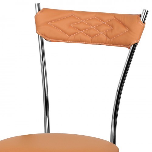 Кухонный стул Хлоя Софт СРП-087С Люкс хром  Экотекс оранжевый в Южно-Сахалинске - изображение 1