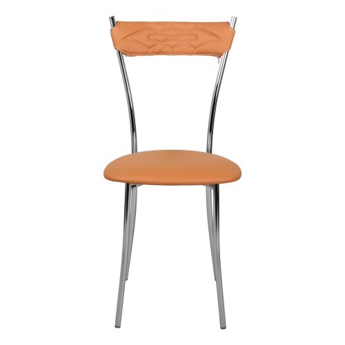 Кухонный стул Хлоя Софт СРП-087С Люкс хром  Экотекс оранжевый в Южно-Сахалинске - изображение 2