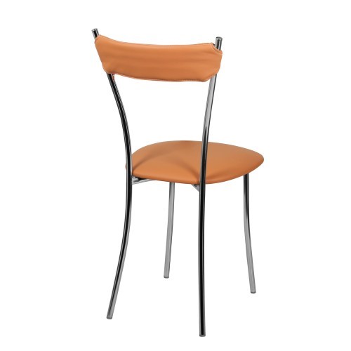 Кухонный стул Хлоя Софт СРП-087С Люкс хром  Экотекс оранжевый в Южно-Сахалинске - изображение 4