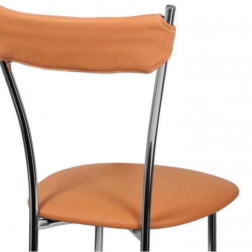 Кухонный стул Хлоя Софт СРП-087С Люкс хром  Экотекс оранжевый в Южно-Сахалинске - изображение 5