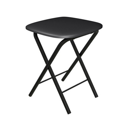 Табурет кухонный Складной СРП-013КВ (квадратное сиденье) Эмаль, черный в Южно-Сахалинске - изображение