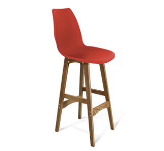 Барный стул SHT-ST29/S65 (красный ral 3020/дуб брашированный коричневый) в Южно-Сахалинске