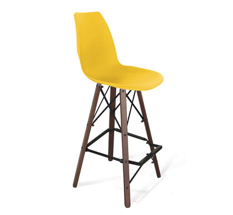 Барный стул SHT-ST29/S80 (желтый ral 1021/темный орех/черный) в Южно-Сахалинске - изображение