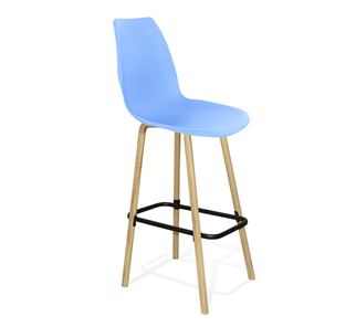 Барный стул SHT-ST29/S94 (голубой pan 278/прозрачный лак/черный муар) в Южно-Сахалинске - предосмотр