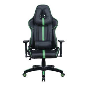 Кресло компьютерное Brabix GT Carbon GM-120 (две подушки, экокожа, черное/зеленое) 531929 в Южно-Сахалинске