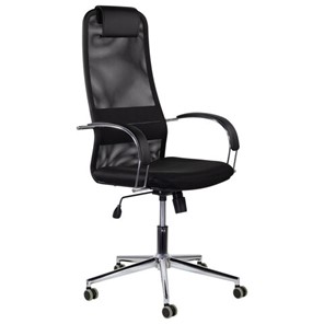 Офисное кресло Brabix Premium Pilot EX-610 CH (хром, ткань-сетка, черное) 532417 в Южно-Сахалинске