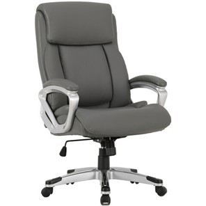 Кресло офисное Brabix Premium Level EX-527 (пружинный блок, рециклированная кожа, серое) 531937 в Южно-Сахалинске
