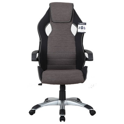 Офисное кресло Brabix Techno GM-002 (ткань, черное/серое, вставки белые) в Южно-Сахалинске - изображение