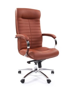 Кресло CHAIRMAN 480 Экокожа Terra 111 (коричневая) в Южно-Сахалинске - предосмотр