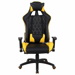 Кресло компьютерное Brabix GT Master GM-110 (две подушки, экокожа, черное/желтое) 531927 в Южно-Сахалинске