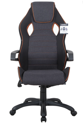 Офисное кресло Brabix Techno Pro GM-003 (ткань, черное/серое, вставки оранжевые) в Южно-Сахалинске - изображение
