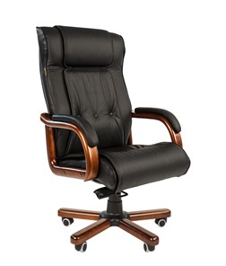 Компьютерное кресло CHAIRMAN 653 кожа черная в Южно-Сахалинске - предосмотр