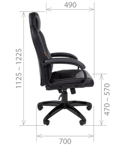 Кресло компьютерное CHAIRMAN GAME 17, цвет черный / голубой в Южно-Сахалинске - предосмотр 2