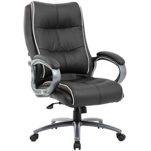 Компьютерное кресло Brabix Premium Strong HD-009 (экокожа черная, ткань серая) 531945 в Южно-Сахалинске