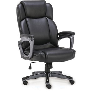 Компьютерное кресло Brabix Premium Favorite EX-577 (пружинный блок, рециклированная кожа, черное) 531934 в Южно-Сахалинске