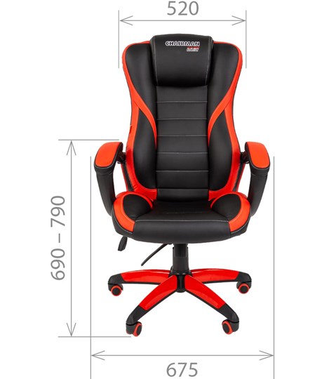 Офисное кресло CHAIRMAN GAME 22 эко кожа, черный/красный в Южно-Сахалинске - изображение 1
