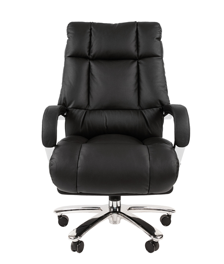 Кресло компьютерное CHAIRMAN 405 черное нат.кожа/экокожа в Южно-Сахалинске - изображение 1