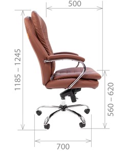 Компьютерное кресло CHAIRMAN 795 кожа, цвет коричневый в Южно-Сахалинске - предосмотр 2