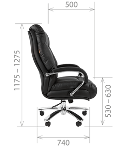 Кресло компьютерное CHAIRMAN 405 черное нат.кожа/экокожа в Южно-Сахалинске - предосмотр 4
