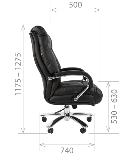 Кресло компьютерное CHAIRMAN 405 черное нат.кожа/экокожа в Южно-Сахалинске - изображение 4